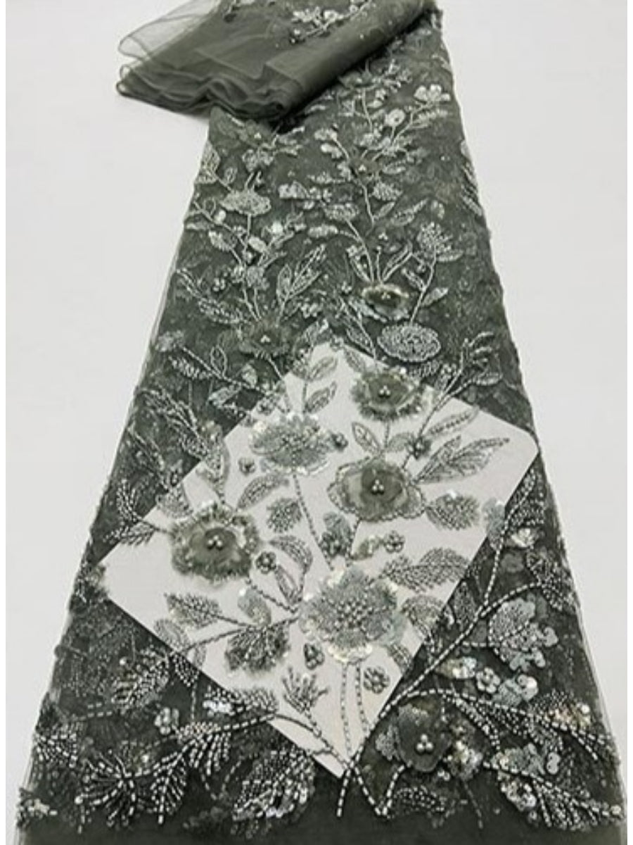 Chiffon Cape Sleeve Floral Sequin Maternity Baby Shower Dress YD260928