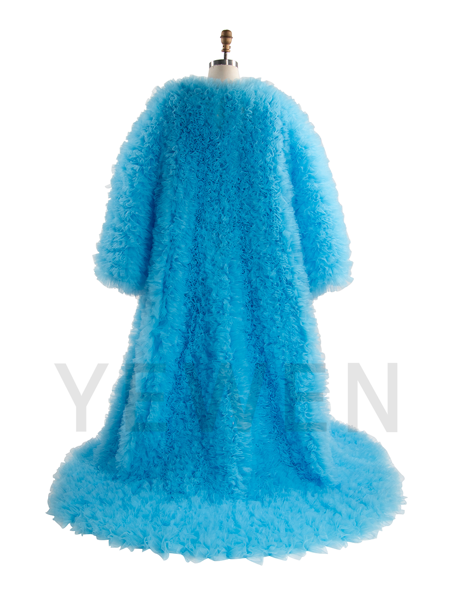 Tulle Ruffles Coat Maternity Photo Shooting Cape Outfit Photo Shoot Robe YW231111
