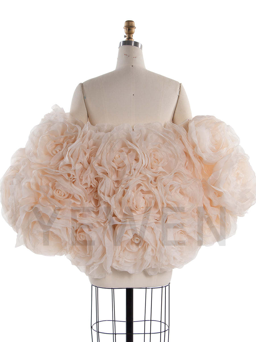 Gorgeous Handmade 3D Floral Shawl Photography Cape YW250040-1