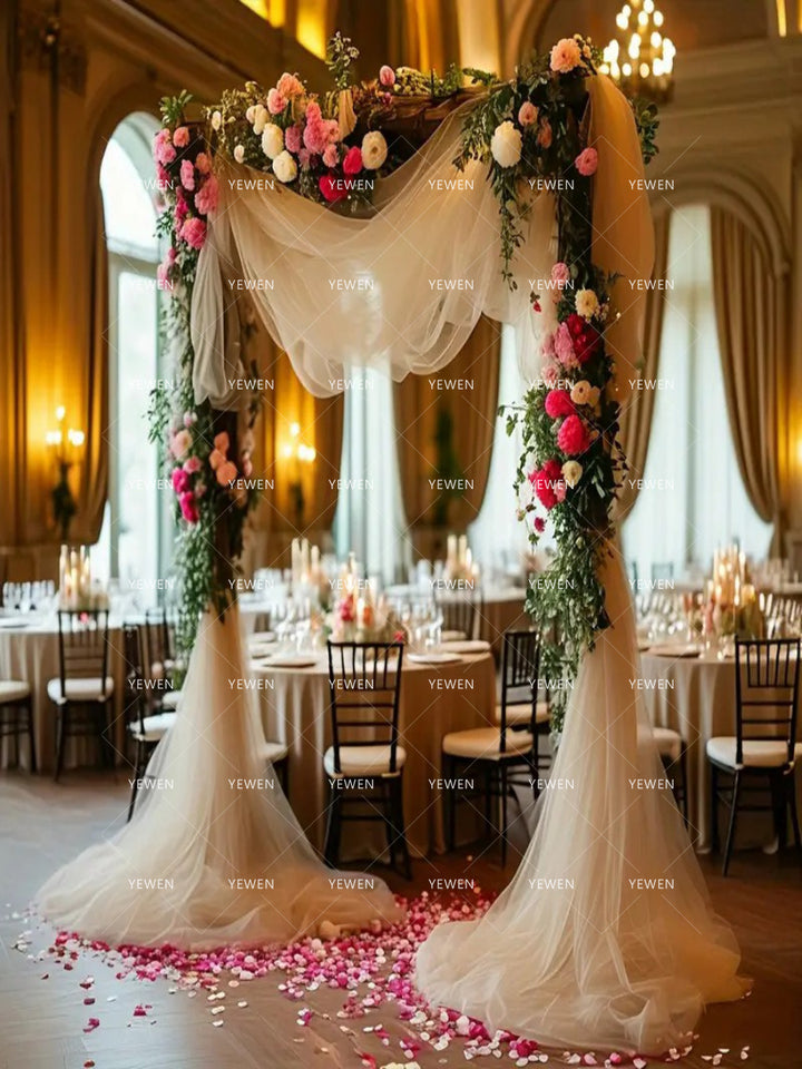 Elegant Party Backdrop for Wedding Birthday Anniversary Staircase Chair Decorations Photo Backdrop YW2603101D