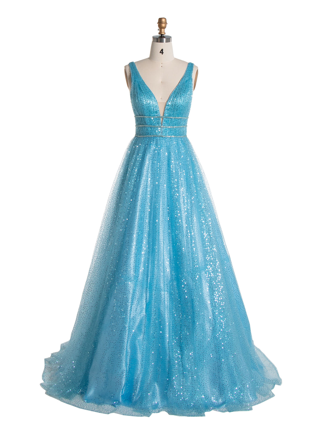 A line V Neck Long Sequin Prom Dress yewendress A line V Neck Long Sequin Prom Dress yewendress