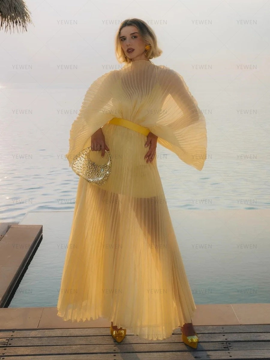 Puffy Sleeves Organza Photoshoot Dress Sexy Evening Party Gown