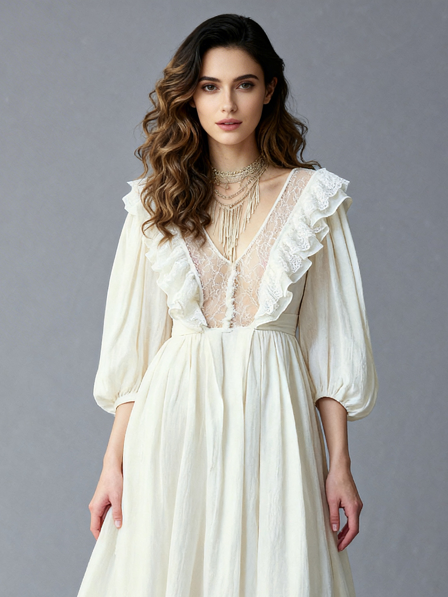 Boho Maxi Dress for Women Photoshoot Dress Outfit