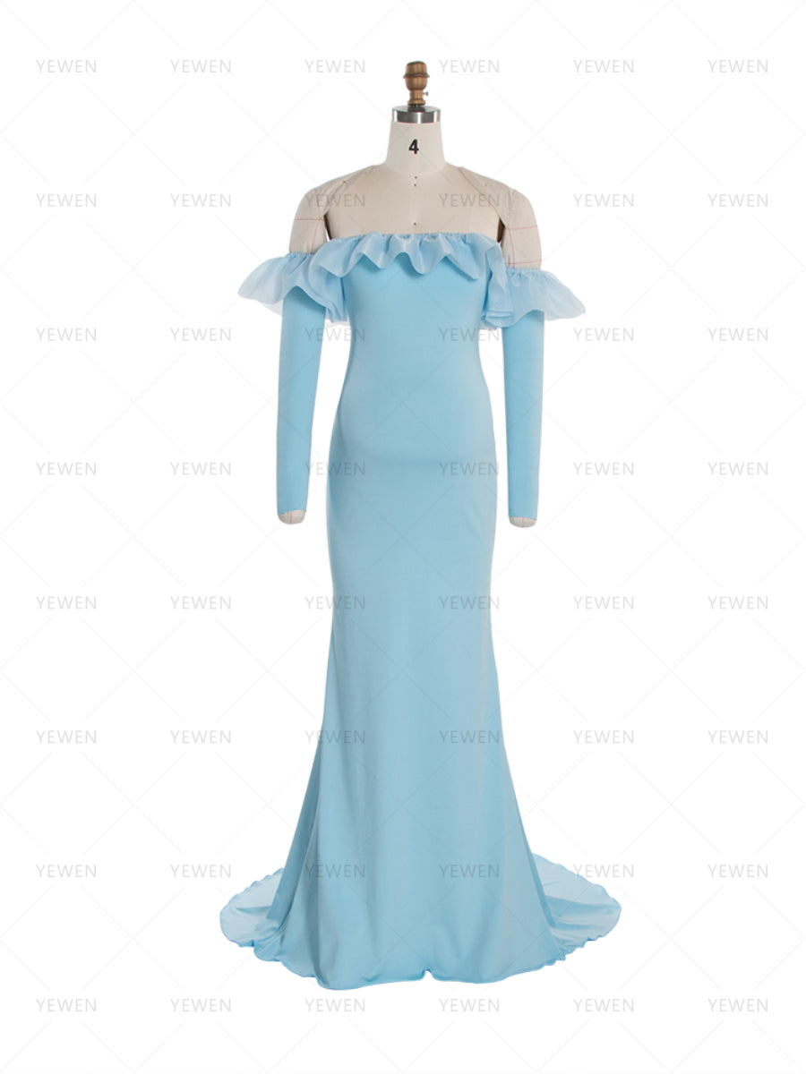 White Mermaid Maternity Photoshoot Dresses Pregnancy Photoshoot Outfit YW260258