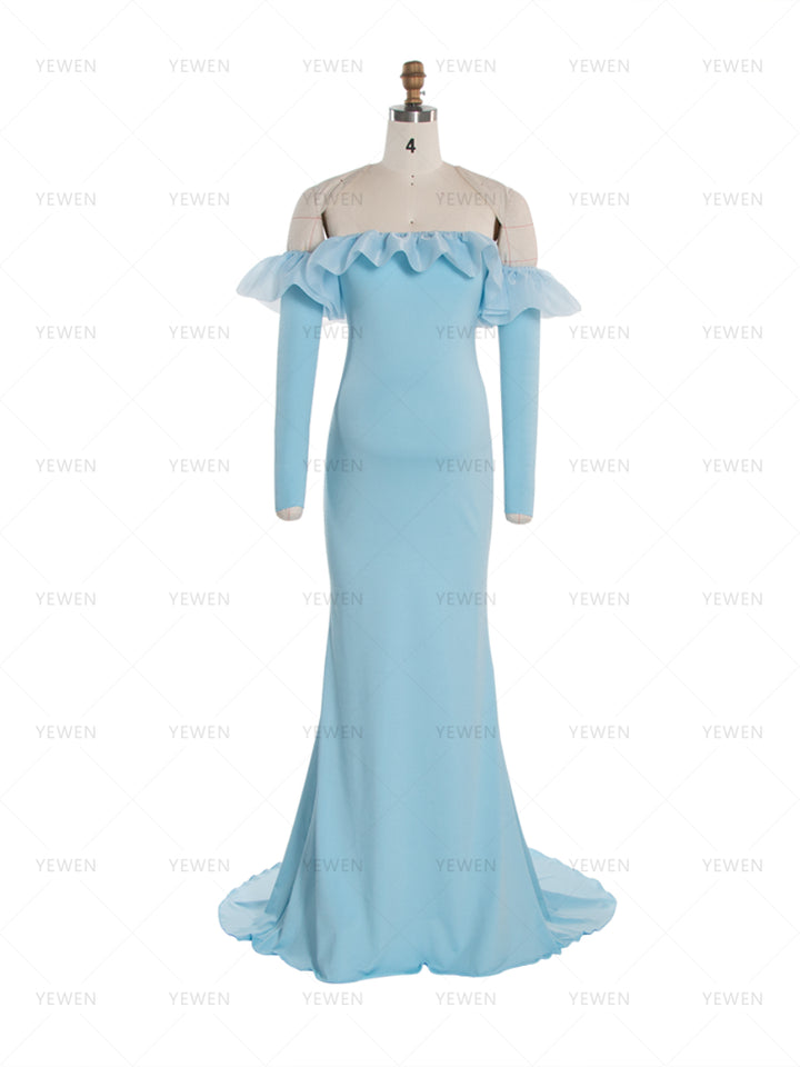 White Mermaid Maternity Photoshoot Dresses Pregnancy Photoshoot Outfit YW260258