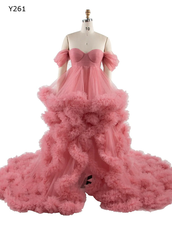 Hors de l'épaule robes de maternité pour Photo Shoot grossesse photographie Robe bébé douche Robe YW220108 