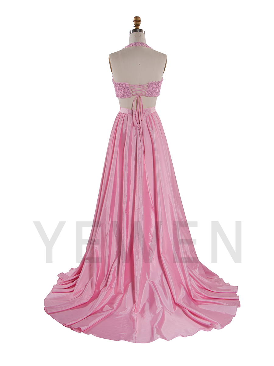 Fashion Two Piece Set Evening Gown Pink Birthday Outfit Dress YW250080