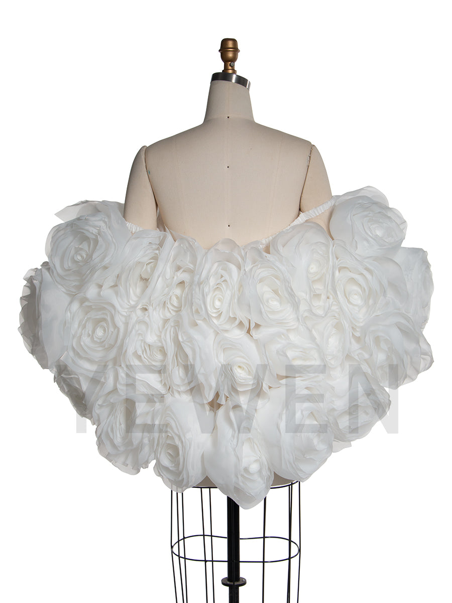 Gorgeous Handmade 3D Floral Shawl Photography Cape YW250040-1