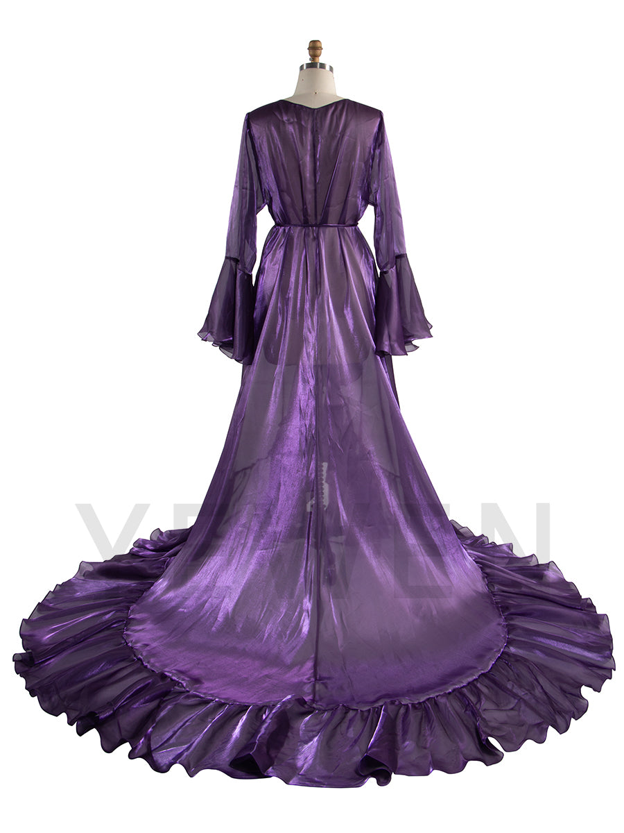 Ruffles Flar Sleeves Maternity Photoshoot Dress Pregnancy Dresses for Photo Shoots YW240524