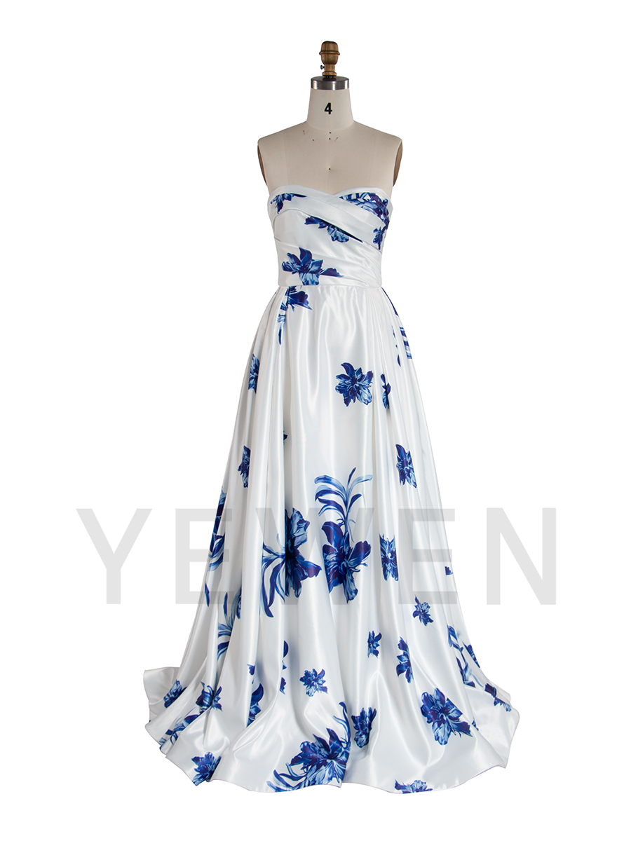 Strapless Floral Gown Garden Party Dress Special Occasion Dresses YW250082