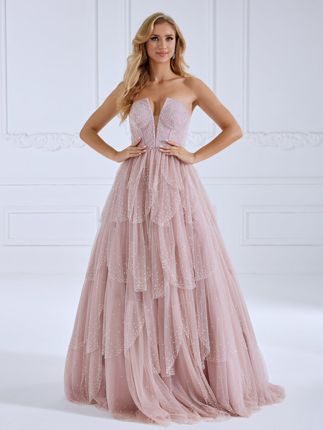 Elegant Shiny Tulle A-Line Princess Maxi Dress yewendress Elegant Shiny Tulle A-Line Princess Maxi Dress yewendress