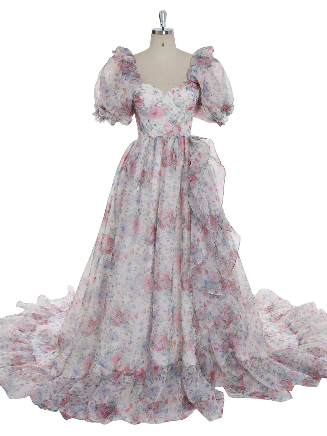 Print Floral Prom Dress Long Train Fancy Photo Shoots Gown Silk Soft Organza Maxi Dress YW231108 yewendress Print Floral Prom Dress Long Train Fancy Photo Shoots Gown Silk Soft Organza Maxi Dress YW231108 yewendress