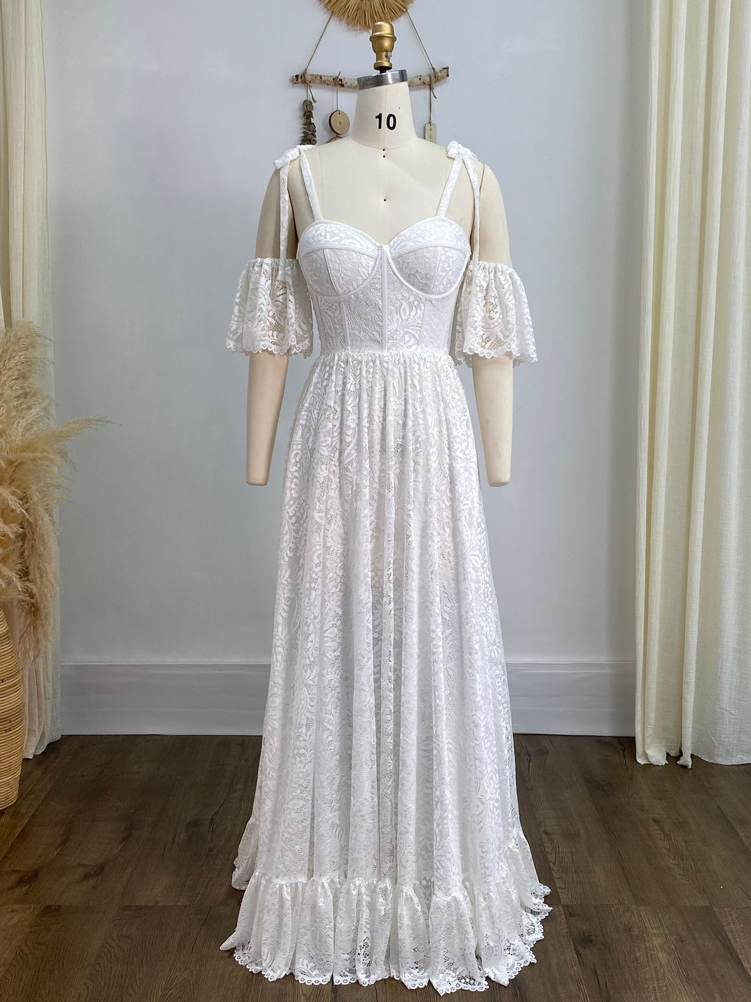 Boho Lace Maxi Dress for Wedding Vintage Bohemian Bridal Dress YW240036 Boho Lace Maxi Dress for Wedding Vintage Bohemian Bridal Dress YW240036