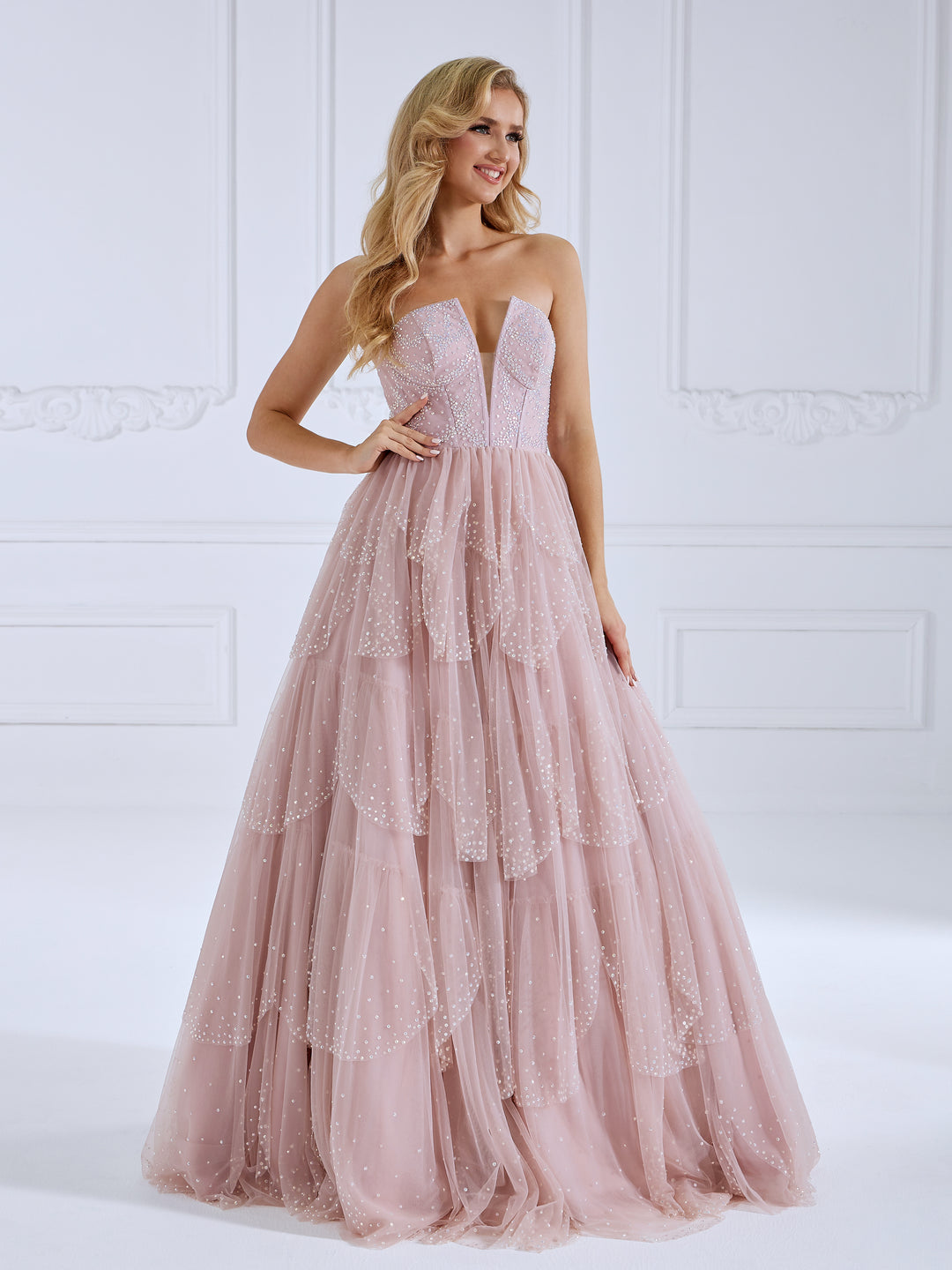 Shiny Tulle Prom Dress A-Line Princess Maxi Dress #89892 Shiny Tulle Prom Dress A-Line Princess Maxi Dress #89892