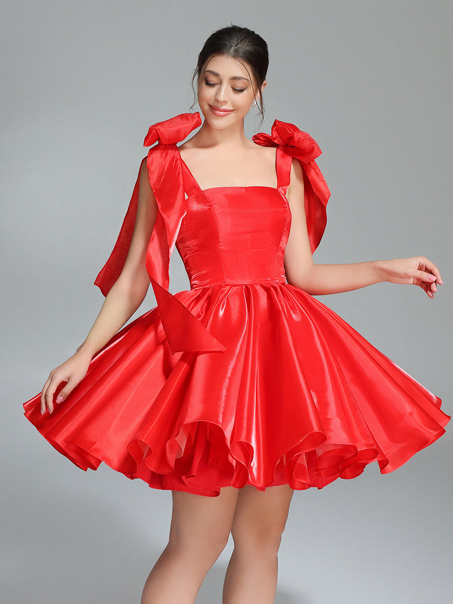 open lace back dress MisShow Strapless Corset Red Tight Short Homecoming Dress/Mini Dress with Lace main image 1