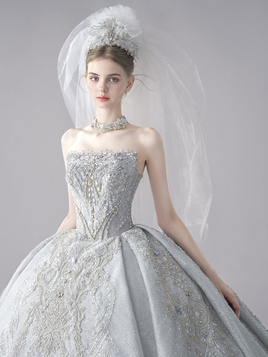 Luxury Sparkly Beaded Crystals Bodice Bridal Gown Princess Wedding Dress with Glitter Tulle YW0848 Luxury Sparkly Beaded Crystals Bodice Bridal Gown Princess Wedding Dress with Glitter Tulle YW0848