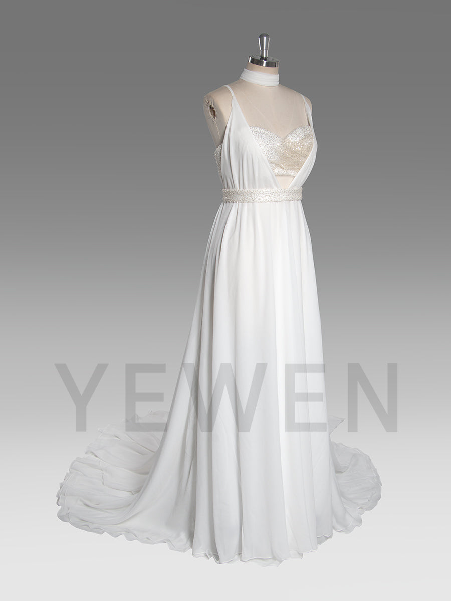 Custom Made Long Silk Chiffon Evening Dresses Prom Dress for Women YW250067