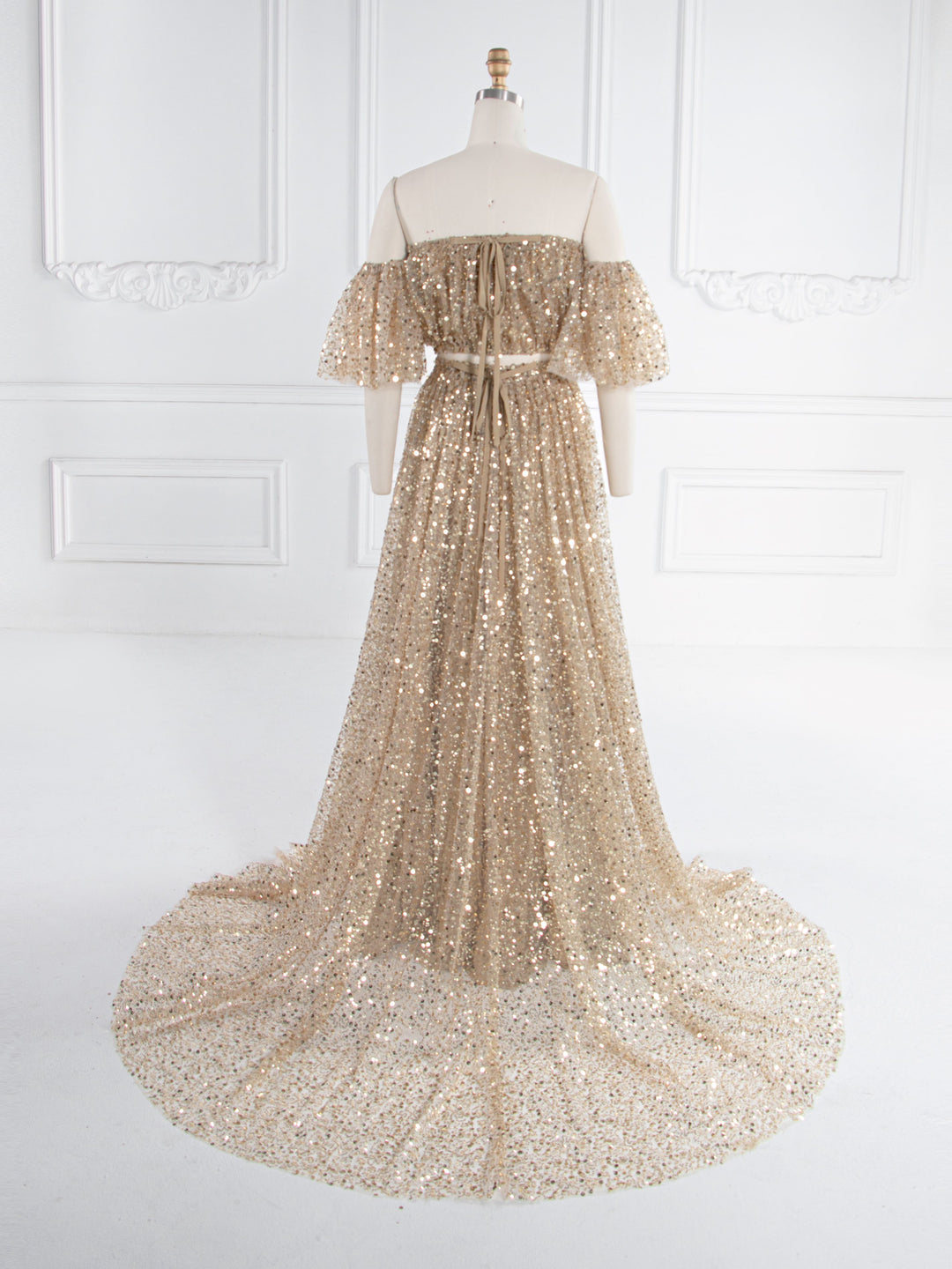 2 Piece Set Gold Sequin with Pearls Matrenity Boho Dress for Photoshoot Pregnancy Photography Baby Shower Dress YW243162 2 Piece Set Gold Sequin with Pearls Matrenity Boho Dress for Photoshoot Pregnancy Photography Baby Shower Dress YW243162