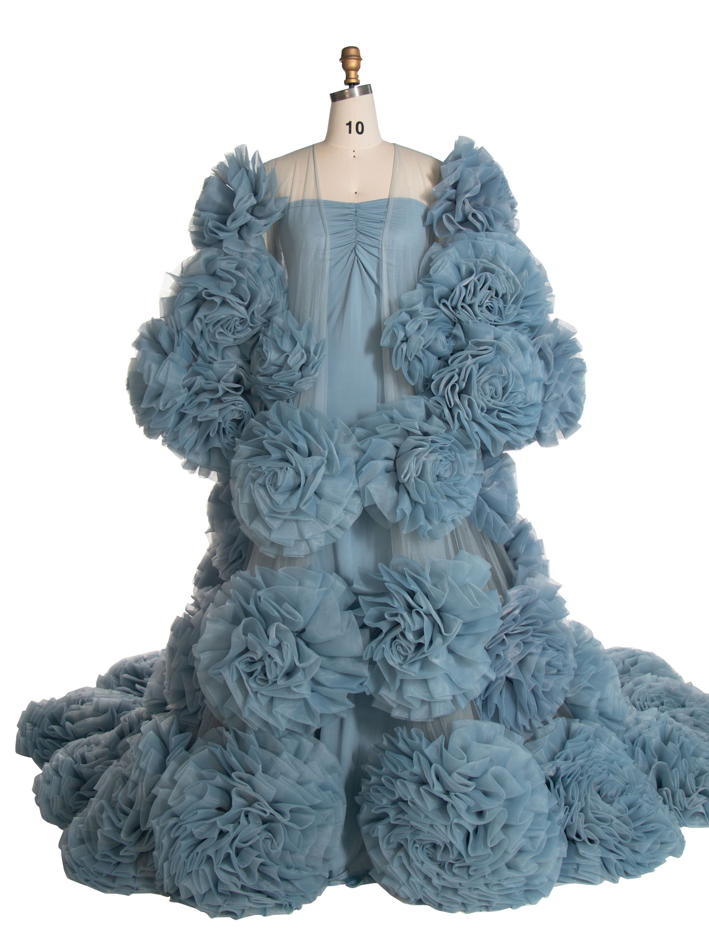 Handmade Flower Cape with Lining Dress Photo Shoot Outfit Wedding
