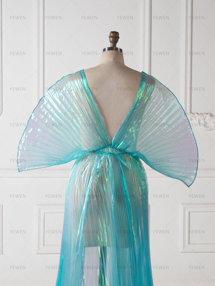 Shiny Organza Photoshoot Dress Sexy Off Shoulder Maternity Dress for Photo Shoot YW260278
