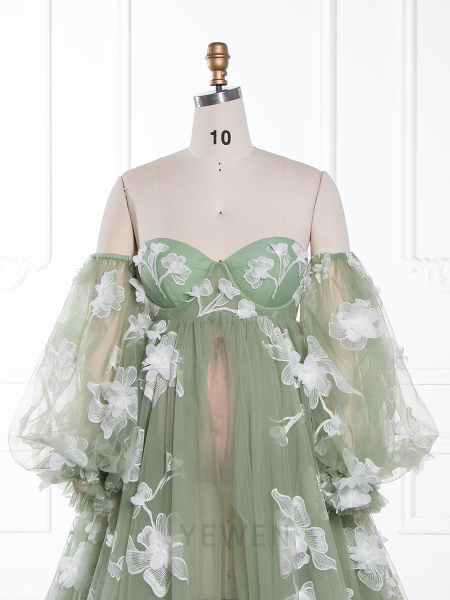 High Waist Pregnant women Gown Maternity Dress for Baby Shower YW251058