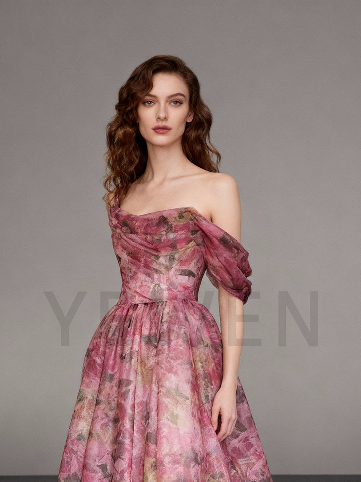 Stunning Floral Evening Dress for Women Long Party Gown