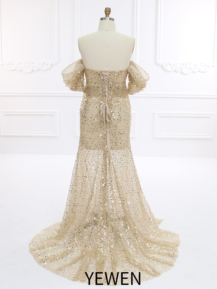 Gold Sequin with Pearls Maternity Gowns for Photoshoot Pregnancy Photography Baby Shower Dress YW231140 yewendress Gold Sequin with Pearls Maternity Gowns for Photoshoot Pregnancy Photography Baby Shower Dress YW231140 yewendress