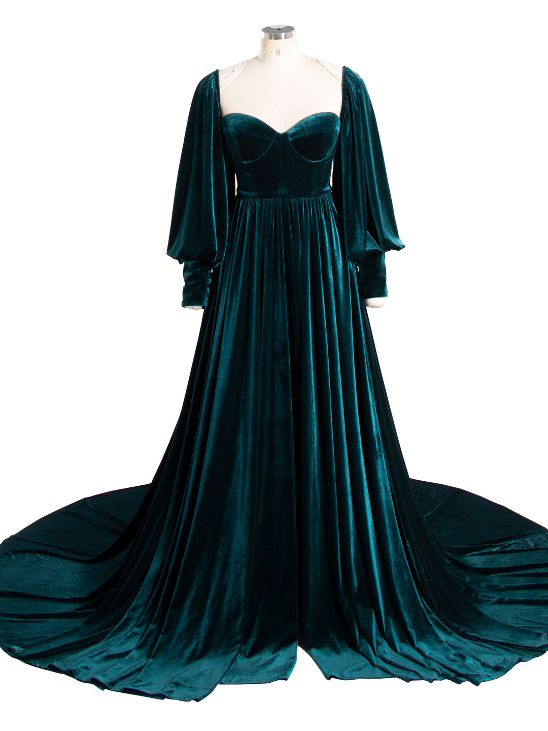 Long Sleeves Velvet Dress for Photo Shoot Outfit Gown yewendress Long Sleeves Velvet Dress for Photo Shoot Outfit Gown yewendress