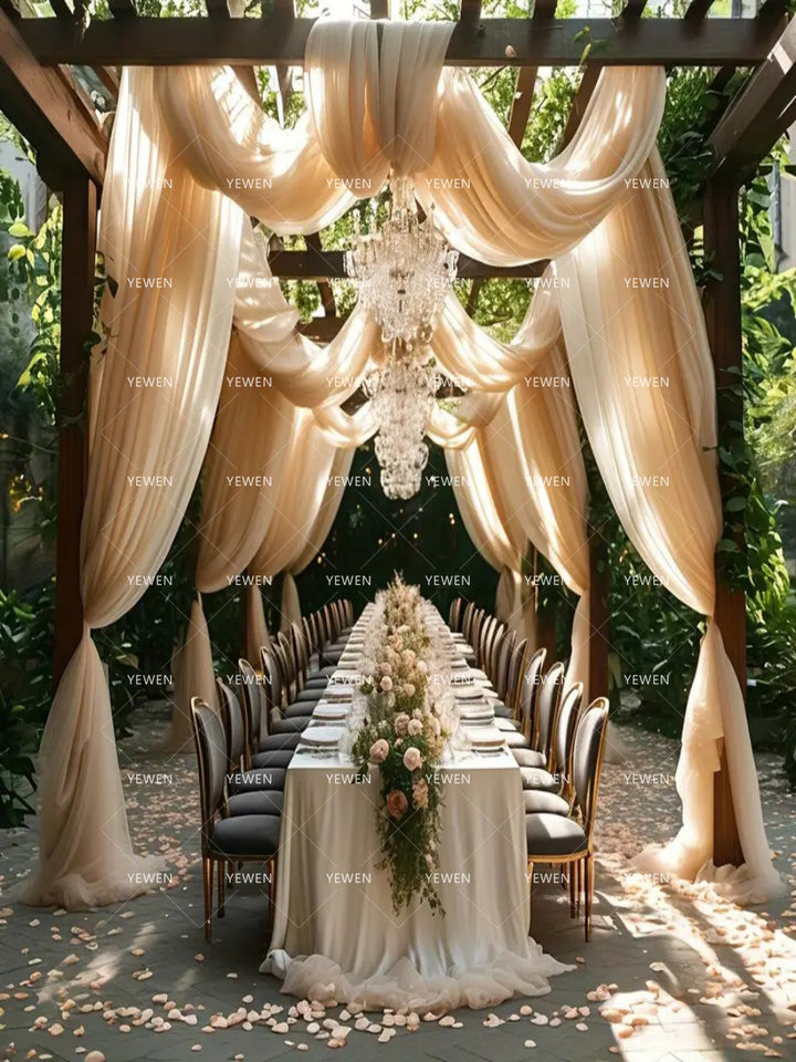 Elegant Party Backdrop for Wedding Birthday Anniversary Staircase Chair Decorations Photo Backdrop YW2603101D