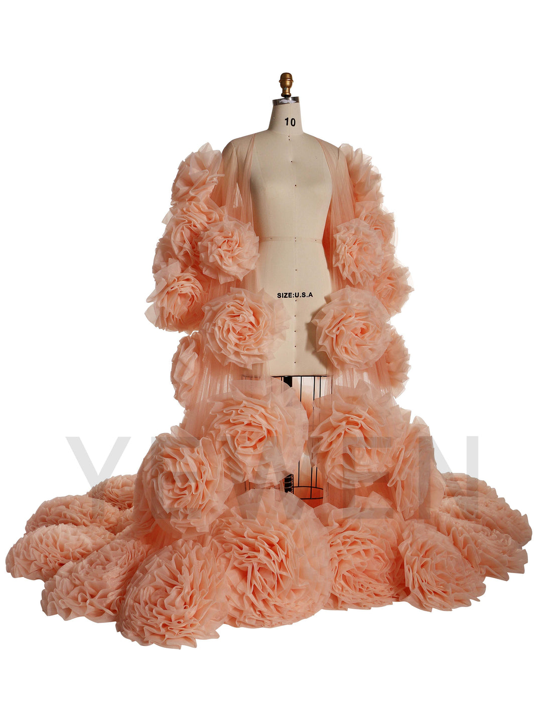 Handmade Flower Cape with Lining Dress Photo Shoot Outfit Wedding Cape YW240005