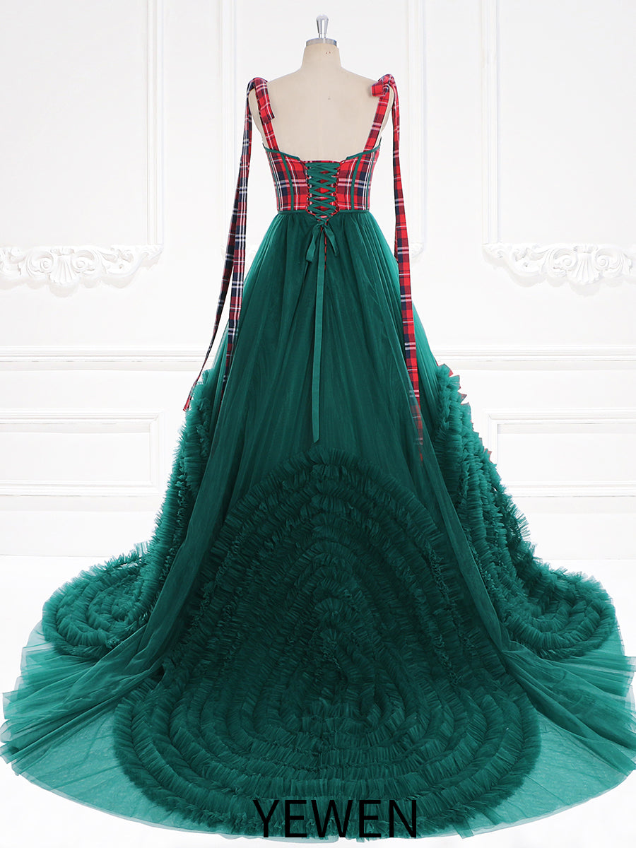 tartan prom dresses Exquisite elegance, the Tilly Berry Tartan Prom Dress, an exquisite design created in a luxury, heritage, tartan fabric. A beautiful, draped neckline frames the decolletage area and is highlighted by two shoulder