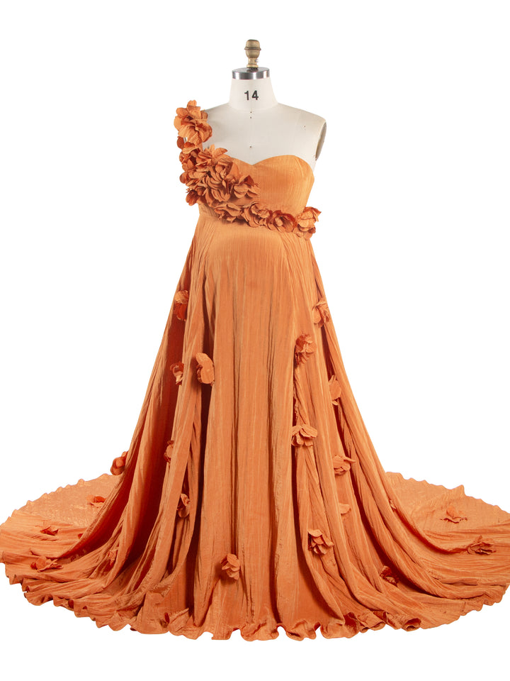 Maternity Dress for Photo Shoot 3D Floral Appliques Pregnancy Dress for Baby Shower YW260253