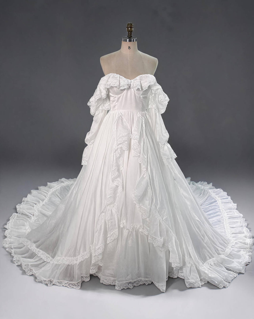 Custom made wedding dress with adjustable Train Ball Gown
