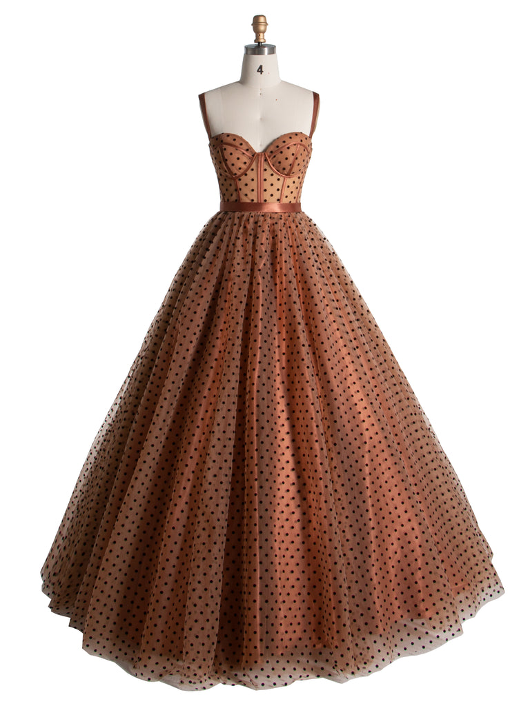 A-Line Sweetheart Polka Dot Tulle Prom Gown Photoshoot Dress with Swee yewendress A-Line Sweetheart Polka Dot Tulle Prom Gown Photoshoot Dress with Swee yewendress