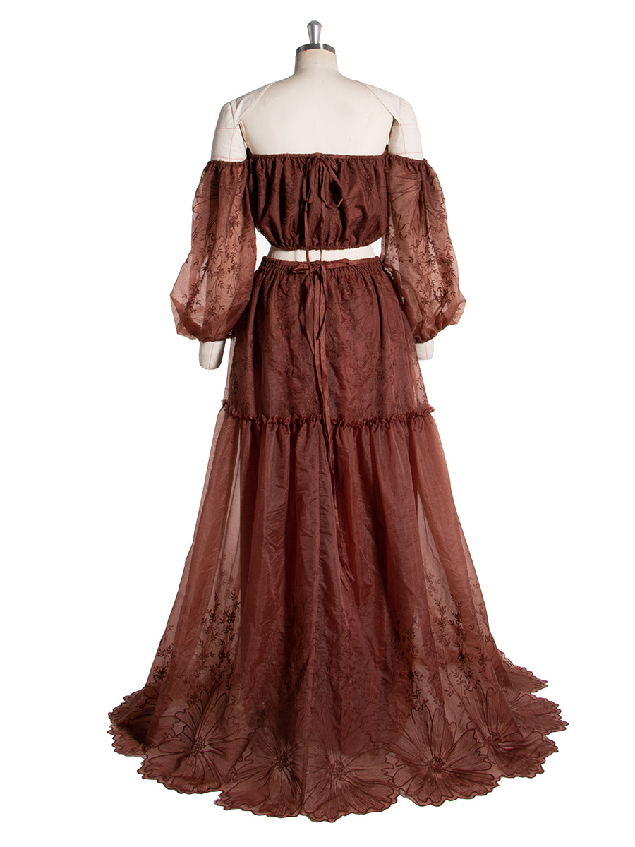 Two-Piece Lace Boho Dress Set – Maternity Outfit for Photo Shoots