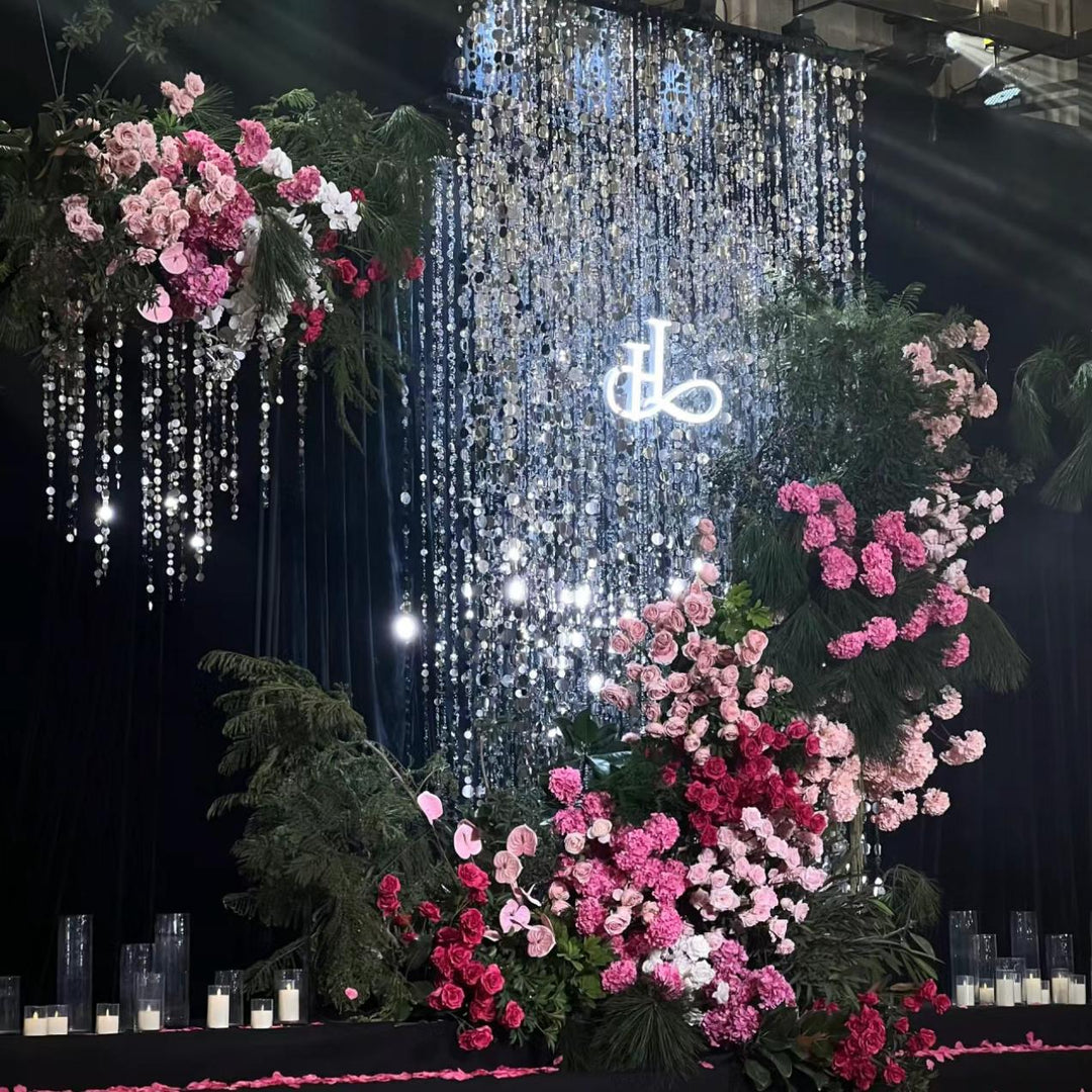 Silver Sequined Backdrop Cloth for Photo Props Decorative Wall Party Birthday Holiday Arrangement YW2603132D