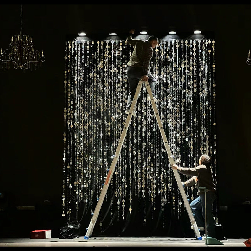 Silver Sequined Backdrop Cloth for Photo Props Decorative Wall Party Birthday Holiday Arrangement YW2603132D