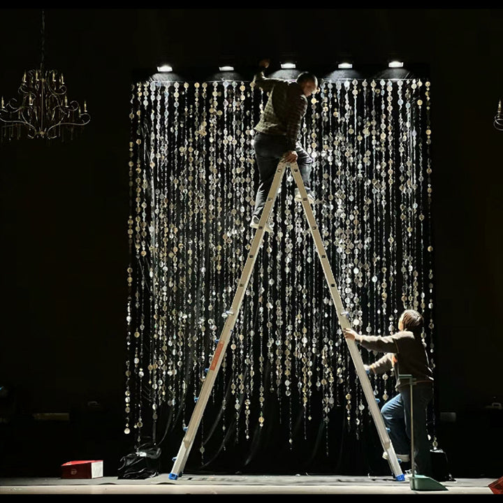 Silver Sequined Backdrop Cloth for Photo Props Decorative Wall Party Birthday Holiday Arrangement YW2603132D