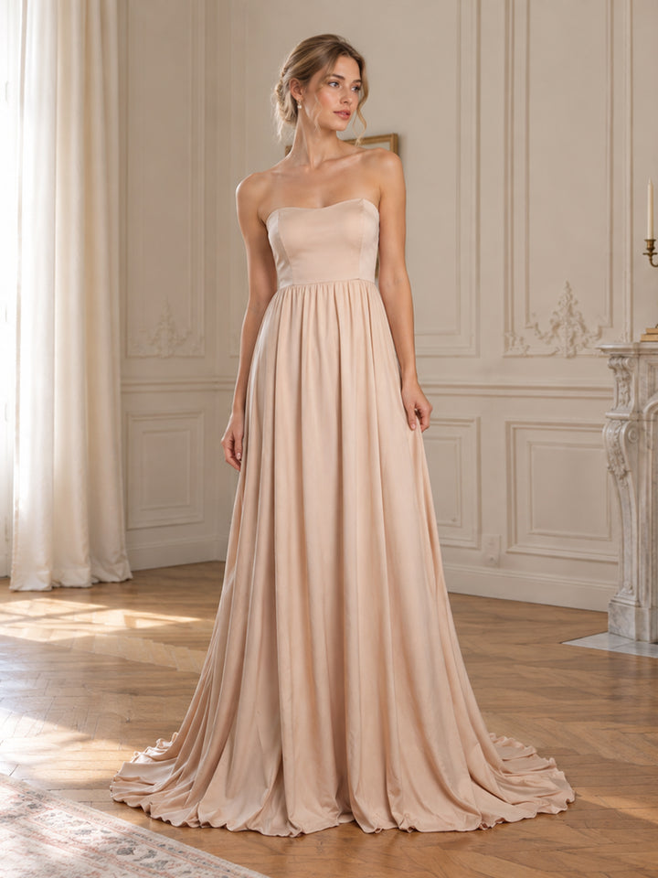 Robe fronde femmes élégantes tissu élastique robes de soirée simples couleur personnalisée YEWEN 