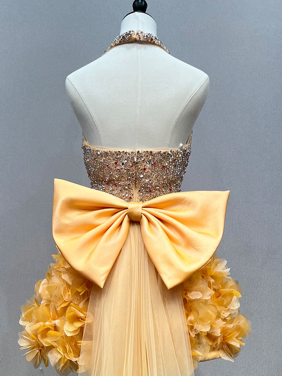 Gorgeous Halter Neck Hand-BeadsTop Floral Prom Gown YE3026 yewendress Gorgeous Halter Neck Hand-BeadsTop Floral Prom Gown YE3026 yewendress