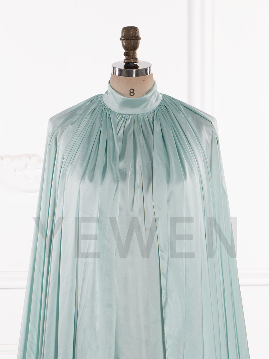Simple Maternity Cape Flowing Gown Maternity Photoshoot Dress with Two Side Slit YW250043