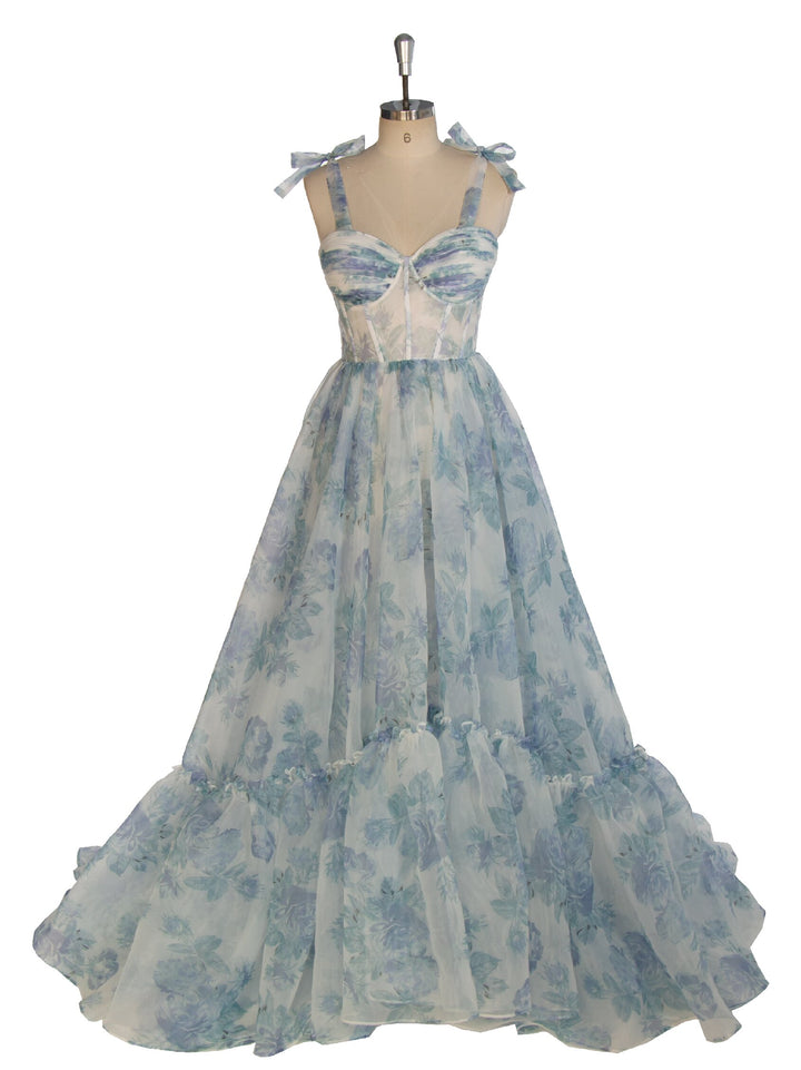 Elegant Floral Organza Dress Flower Printed Event Dress YW243141