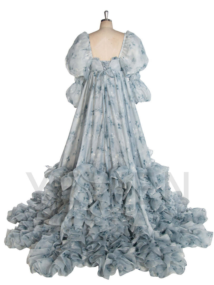 Princess Organza Flower Dress Women Corset Birthday Dress Floral Photoshoot Dress YW243146