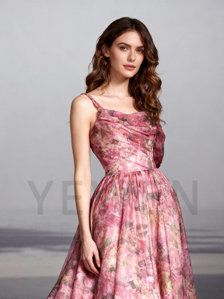 Stunning Floral Evening Dress for Women Long Party Gown