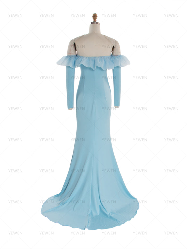 White Mermaid Maternity Photoshoot Dresses Pregnancy Photoshoot Outfit YW260258