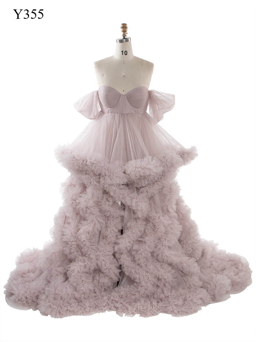 Hors de l'épaule robes de maternité pour Photo Shoot grossesse photographie Robe bébé douche Robe YW220108 