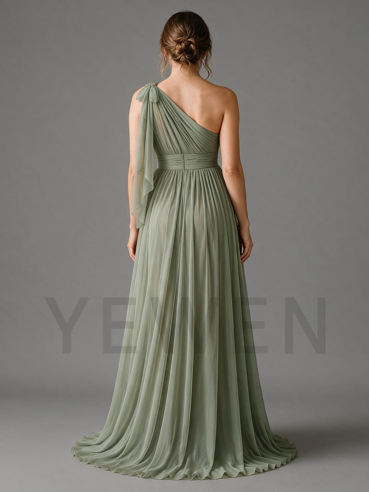 One Shoulder Chiffon Maternity Maxi Dress Baby Shower Photoshoot