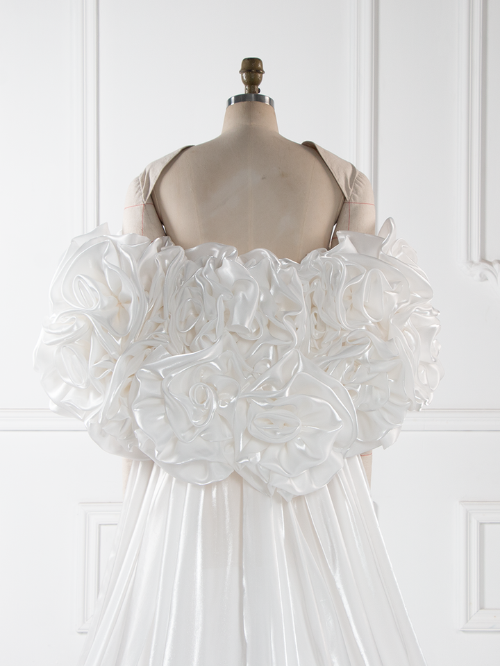 3 Piece Set Hand Flower Cape with Top and Maxi Skirt Fancy Photoshoot Props YW251049