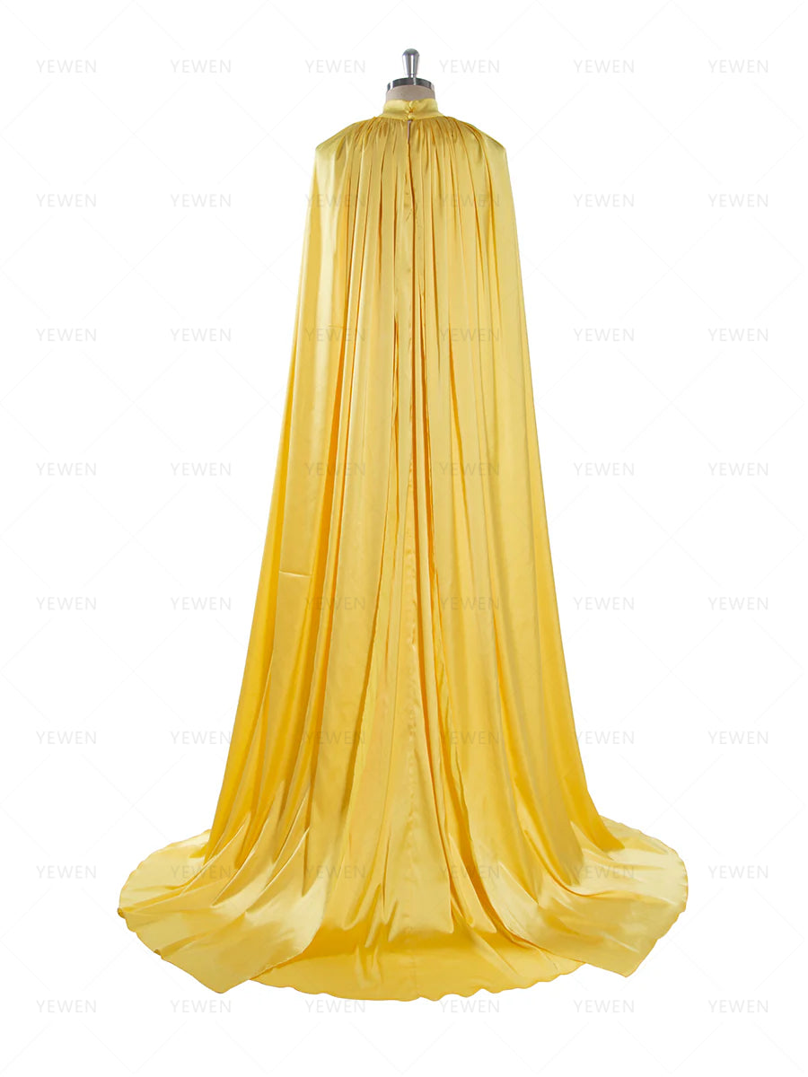 Simple Maternity Cape Flowing Gown Maternity Photoshoot Dress with Two Side Slit YW250043