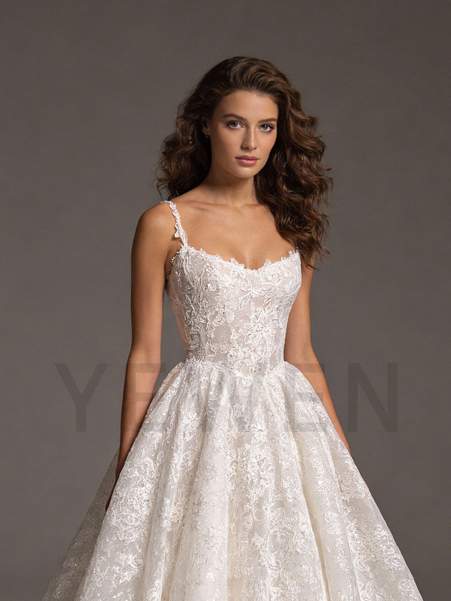 Elegant Women's Wedding Dresses Lace Backless Bridal Gown 2026